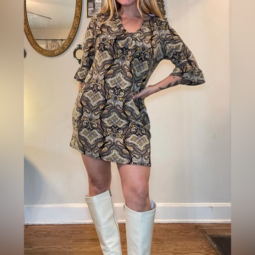60s/70s inspired paisley dress